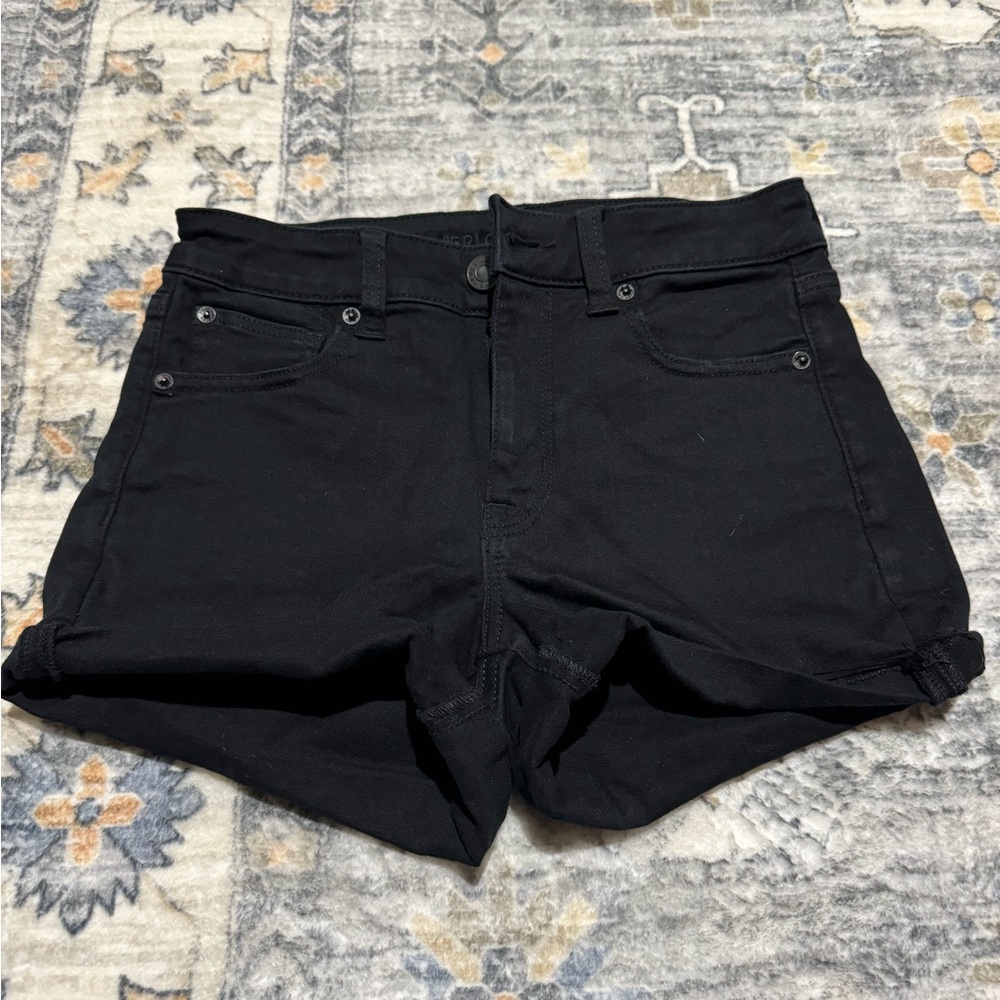 Black High Rise Shorts